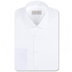 Chemise homme unie coupe droite et poignets mousquetaire