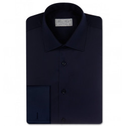 Chemise homme unie coupe droite et poignets mousquetaire