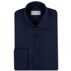 Chemise homme cintrée unie à poignets mousquetaire