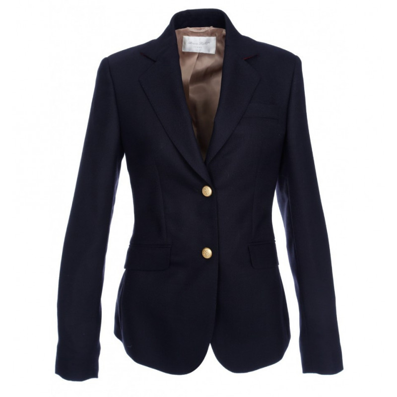 Blazer Femme à boutons dorés en Laine Caviar