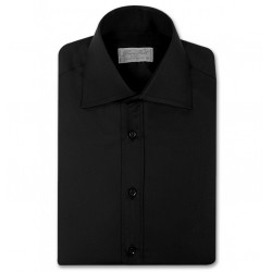 Chemise homme cintrée unie à col haut deux boutons