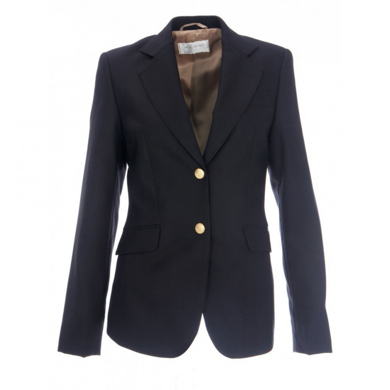 Blazer Femme à boutons dorés en Laine et Cachemire