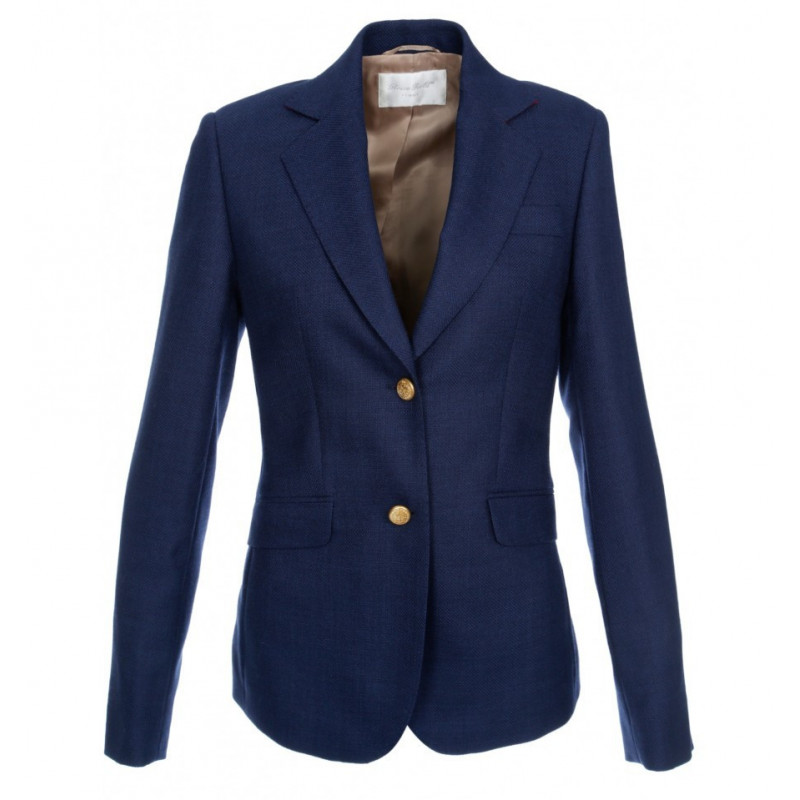 Blazer Femme à boutons dorés en Laine Caviar